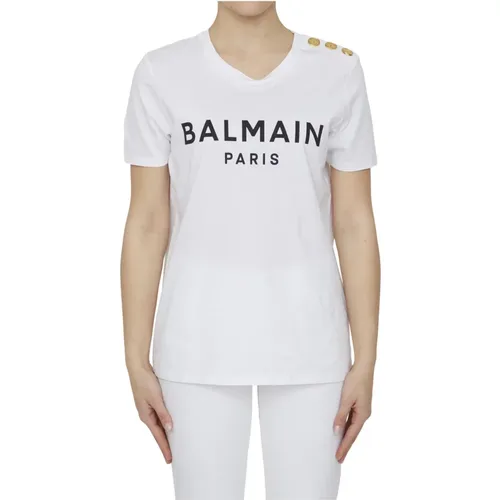 T-Shirts , Damen, Größe: L - Balmain - Modalova
