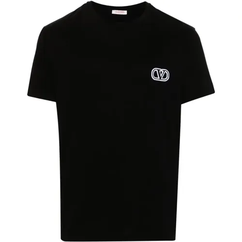 Cotton T-Shirt with VLogo Signature Patch , male, Sizes: 2XL, XL, S, L - Valentino Garavani - Modalova