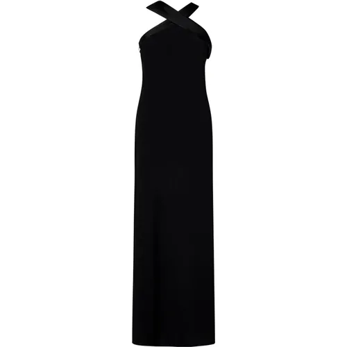 Schwarzes Kleid mit Überkreuztem Ausschnitt Aw24 - Max Mara - Modalova