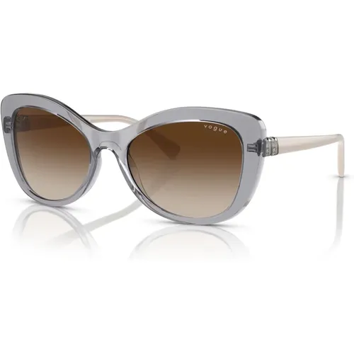 Transparent Grey/Brown Shaded Sunglasses , female, Sizes: 55 MM - Vogue - Modalova
