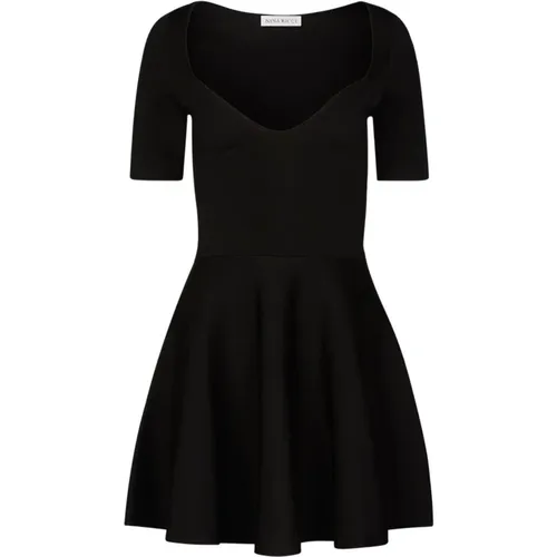 Heart Neckline Flared Dress , female, Sizes: M, XL, 3XL, L, S, 2XL - Nina Ricci - Modalova