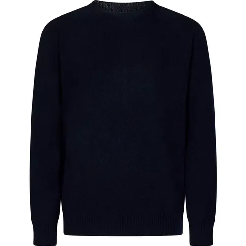 Blauer Merinowoll-Crewneck-Pullover , Herren, Größe: L - Jil Sander - Modalova