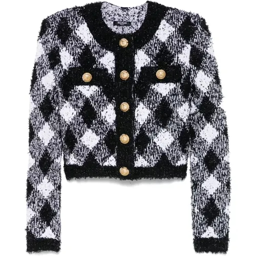 Schickes Tweedjacke Löwenmotiv - Balmain - Modalova