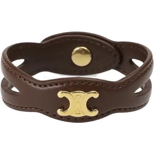 Leather Bracelet with Cut-Out Design , female, Sizes: S - Celine - Modalova