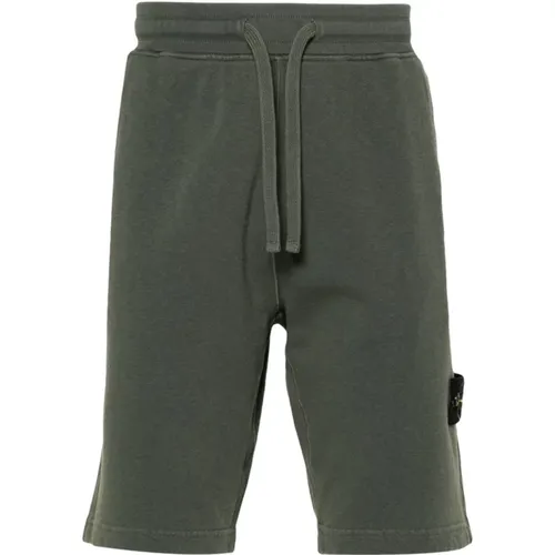 Grüne Shorts für Männer , Herren, Größe: L - Stone Island - Modalova