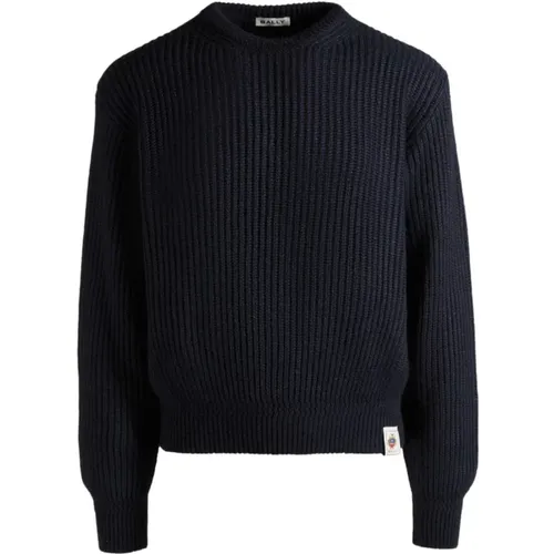 Ribbed Knit Sweater Logo Patch , male, Sizes: M, XL, 2XL, L - Bally - Modalova