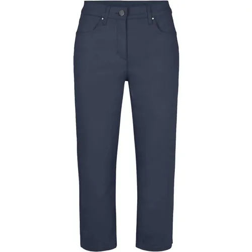 Marineblaue Capri Hose mit Elastischem Bund , Damen, Größe: 7XL - LauRie - Modalova