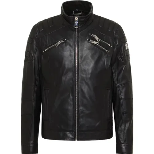 Joker Biker Style Leather Jacket , male, Sizes: XL, L, M, 2XL, S - carlo colucci - Modalova