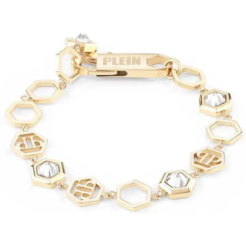 Goldenes Hexagon Armband mit Kristallelementen - Philipp Plein - Modalova