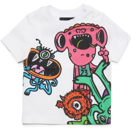 Little Monsters Print Jersey T-Shirt - Dsquared2 - Modalova