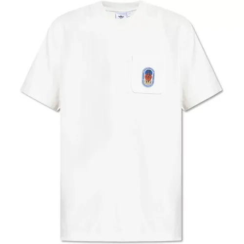 T-Shirt mit Tasche , Herren, Größe: L - adidas Originals - Modalova