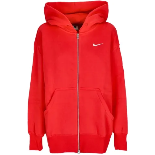 Phoenix Fleece Zip Hoodie Rot , Damen, Größe: M - Nike - Modalova