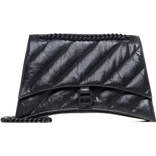 Schwarze Crush Chain Tasche - Balenciaga - Modalova