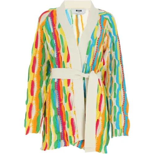 Multicolor Cotton Cardigan , Damen, Größe: XS - MSGM - Modalova