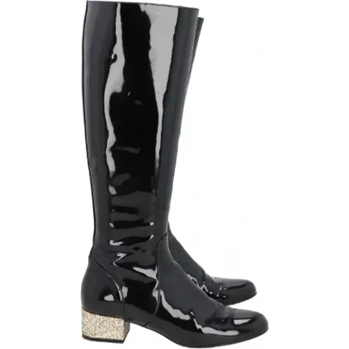 Pre-owned Leather boots , female, Sizes: 6 1/2 UK - Saint Laurent Vintage - Modalova