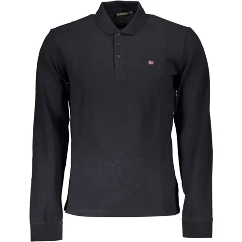 Schwarzes Baumwoll-Langarm-Poloshirt - Napapijri - Modalova