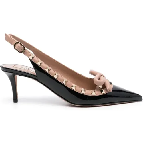 Patent Leather Rockstud Slingback Heels , female, Sizes: 3 1/2 UK, 7 UK, 4 UK - Valentino Garavani - Modalova