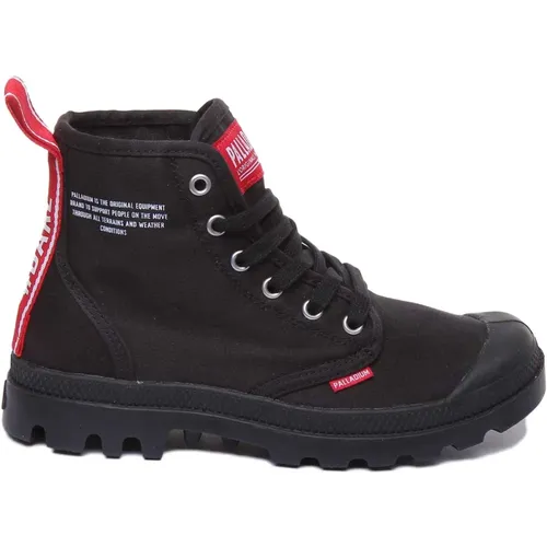 Military-Chic Canvas Hi-Top Boots , male, Sizes: 10 UK, 11 UK, 8 UK, 5 UK, 10 1/2 UK, 4 UK - Palladium - Modalova