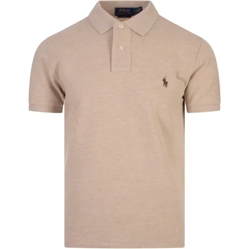 Slim Fit Polo Shirt Beige Cotton , male, Sizes: XL, S, 2XL - Ralph Lauren - Modalova