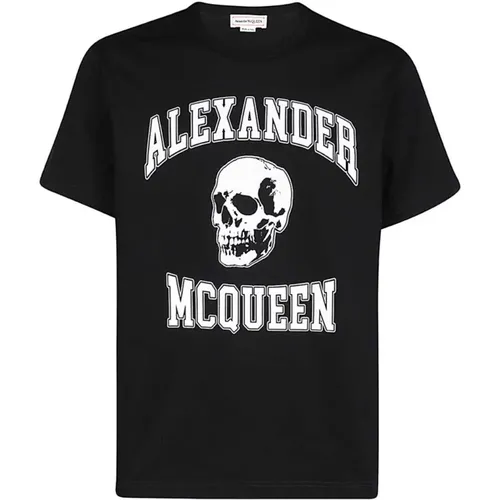 Maxi Print Cotton Crew-Neck T-Shirt , male, Sizes: M, L, S, XL - alexander mcqueen - Modalova