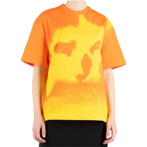 Gelb All-Over Print T-Shirt , Damen, Größe: S - Jil Sander - Modalova