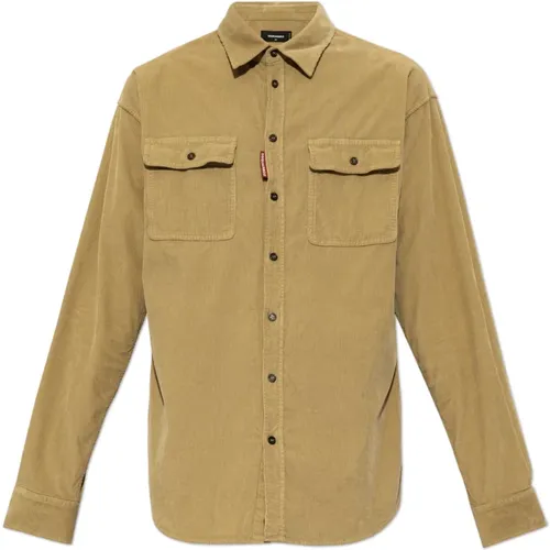 Corduroy shirt , male, Sizes: XL, M, S, L - Dsquared2 - Modalova