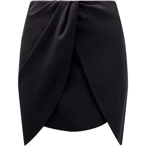 Draped Wool Mini Skirt , female, Sizes: 2XS, XS, S - Off White - Modalova