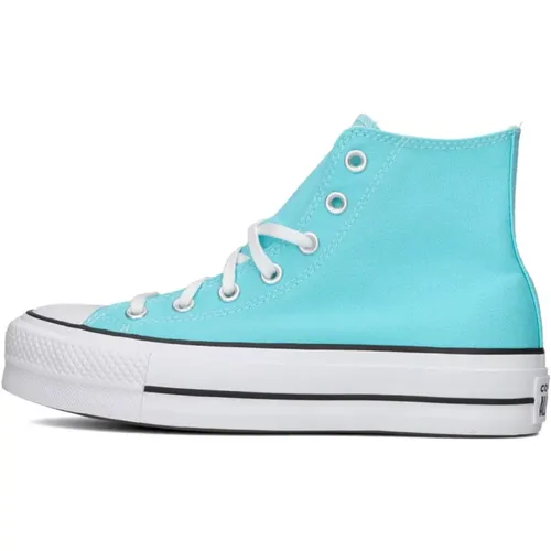 Blau Canvas Hohe Sneakers , Damen, Größe: 39 1/2 EU - Converse - Modalova