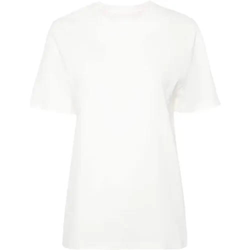 Logo T-Shirt Weiß Schwarz Kurze Ärmel , Damen, Größe: XS - Jil Sander - Modalova