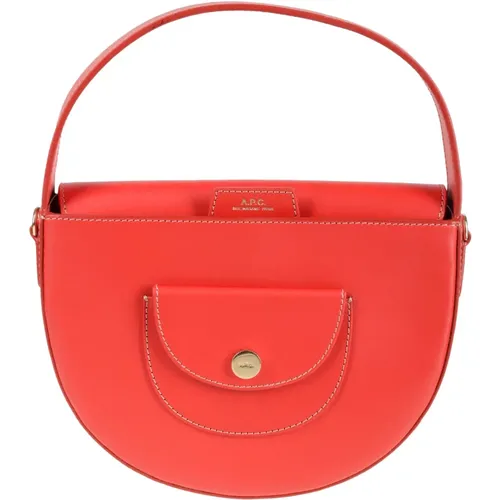 Leather Small Pocket Handbag , female, Sizes: ONE SIZE - A.p.c. - Modalova