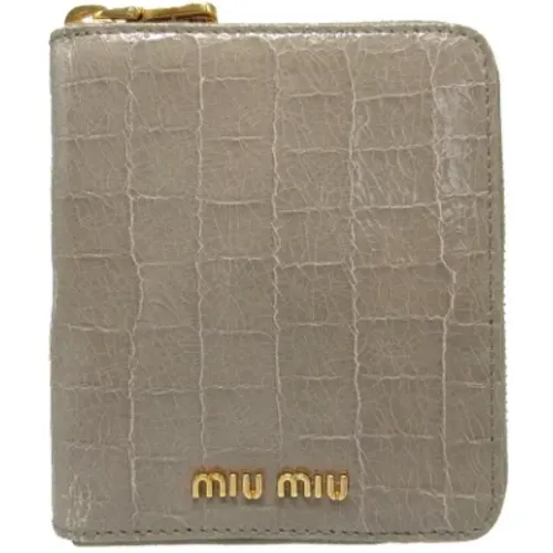 Pre-owned Leather wallets , female, Sizes: ONE SIZE - Miu Miu Pre-owned - Modalova