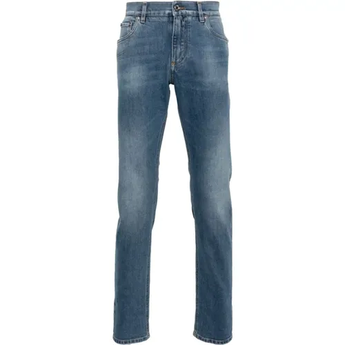 Indigo Slim Cut Jeans , male, Sizes: L, XL - Dolce & Gabbana - Modalova