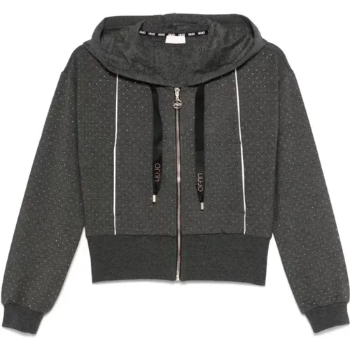 Stud-verziertes Graues Sweatshirt , Damen, Größe: M - Liu Jo - Modalova