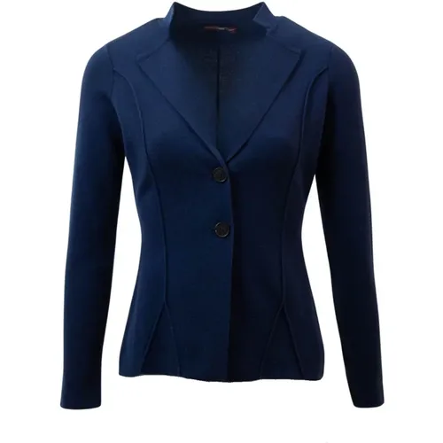 Navy Knit Cardigan Jacket , female, Sizes: S, XS - High - Modalova