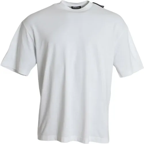Weißes Rundhals T-Shirt , Herren, Größe: S - Balenciaga - Modalova