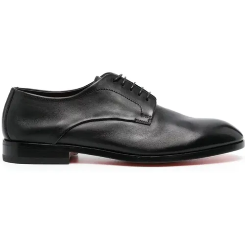 Italienische Leder Derby Schuhe , Herren, Größe: 43 EU - Santoni - Modalova