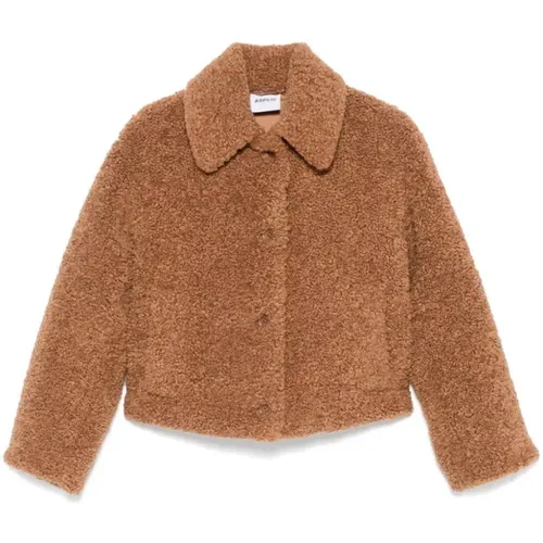 Kunstpelz Shearling Jacke Tabakfarbe - Aspesi - Modalova