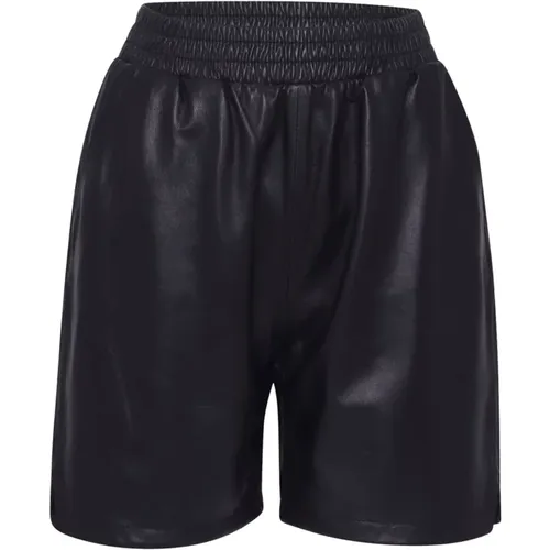 Leather Slip-on Shorts , female, Sizes: L, XL - Oakwood - Modalova