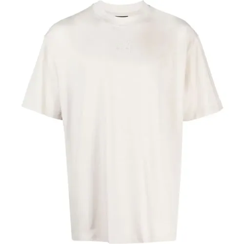Baumwoll T-Shirt mit Logo-Stickerei und Grafikdruck , Herren, Größe: L - 44 Label Group - Modalova