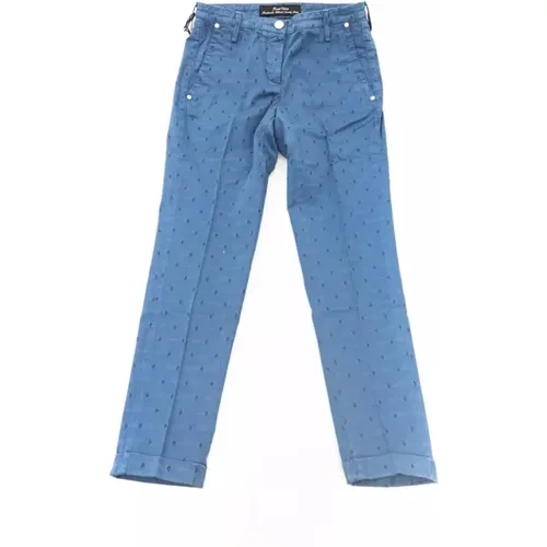 Blaue Baumwoll-Chino-Jeans mit Logo-Stickerei , Herren, Größe: W24 - Jacob Cohën - Modalova