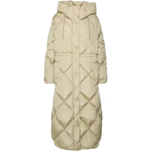 Gesteppter langer Mantel mit hohem Kragen und Kapuze , Damen, Größe: XS - Max Mara Weekend - Modalova