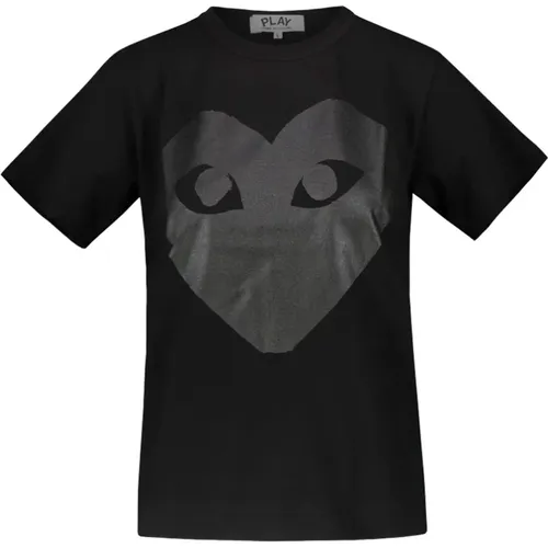 Heart Print Short Sleeve T-Shirt , female, Sizes: M - Comme des Garçons - Modalova