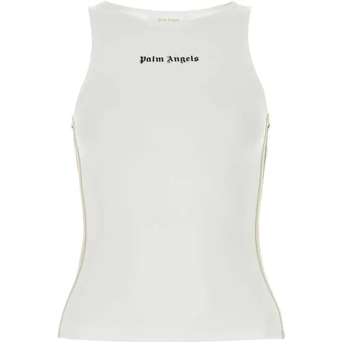 Stretch-Nylon Weißes Top , Damen, Größe: S - Palm Angels - Modalova