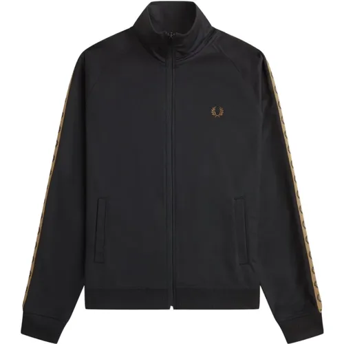 Trainingsjacke Contrast Tape Track , Herren, Größe: L - Fred Perry - Modalova