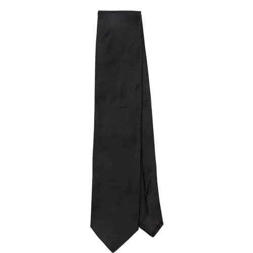 Schwarze Satin Herzogin Krawatte , Herren, Größe: ONE Size - Lanvin - Modalova