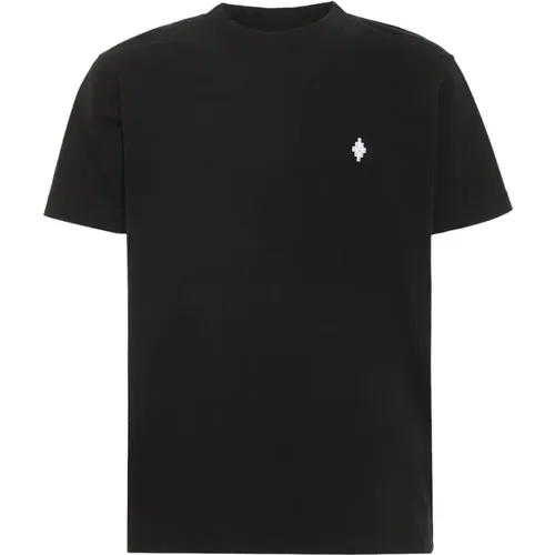 Cross Regular T-shirt Schwarz Weiß , Herren, Größe: 2XL - Marcelo Burlon - Modalova