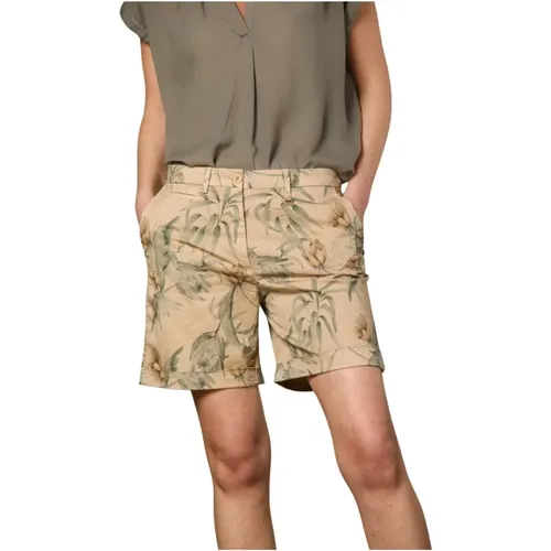 Curvie Blumige Chino Bermuda Shorts , Damen, Größe: XS - Mason's - Modalova