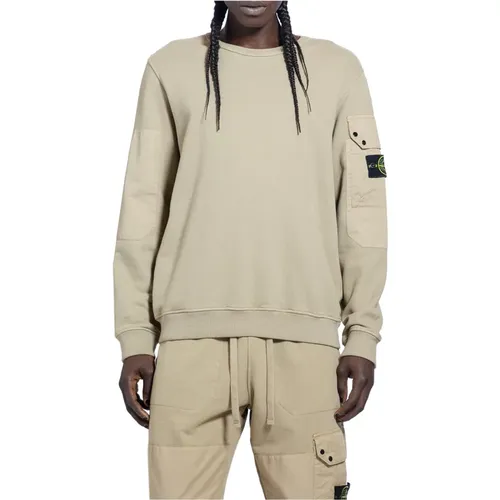 Crewneck Biscuit Baumwoll Jersey Sweatshirt , Herren, Größe: XL - Stone Island - Modalova