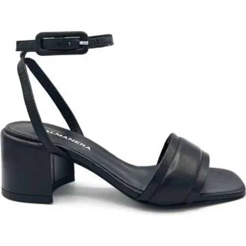 Leather Sandal with Adjustable Ankle Strap , female, Sizes: 6 UK, 5 UK, 3 UK - Halmanera - Modalova