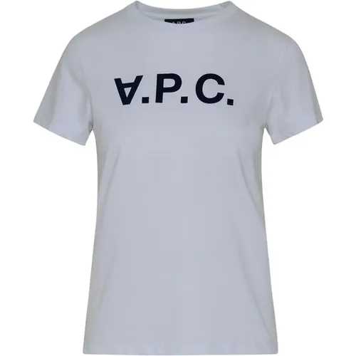 Geripptes Rundhals T-Shirt , Damen, Größe: XS - A.P.C. - Modalova